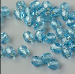 Zdjęcie - Fire Polish Silver Lined - Aquamarine (SL60020) 4mm